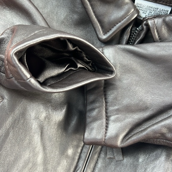 🤎Like new One Kid Unisex Genuine Lamb Leather infant jacket Brown 12 months - Picture 12 of 15